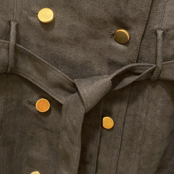 NWT VICKY TIEL BLACK DOUBLE BREASTED TRENCH COAT - Picture 6 of 9